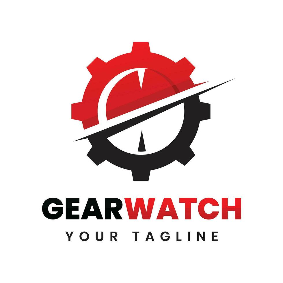 Gear watch creative logo vector