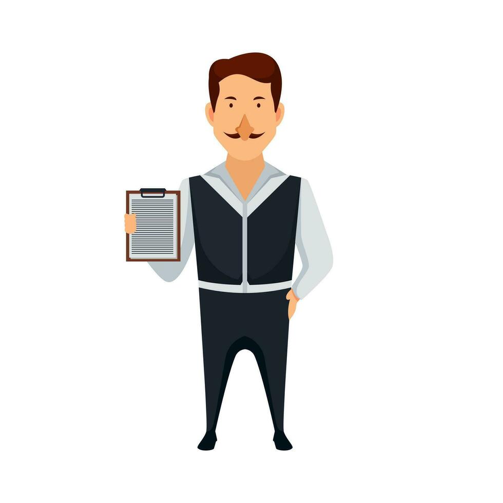 Waiter character design vector