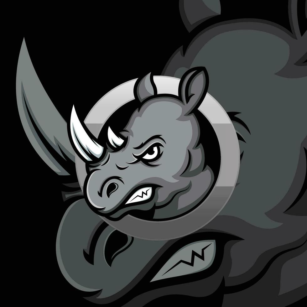 Vector premium rhino logo design