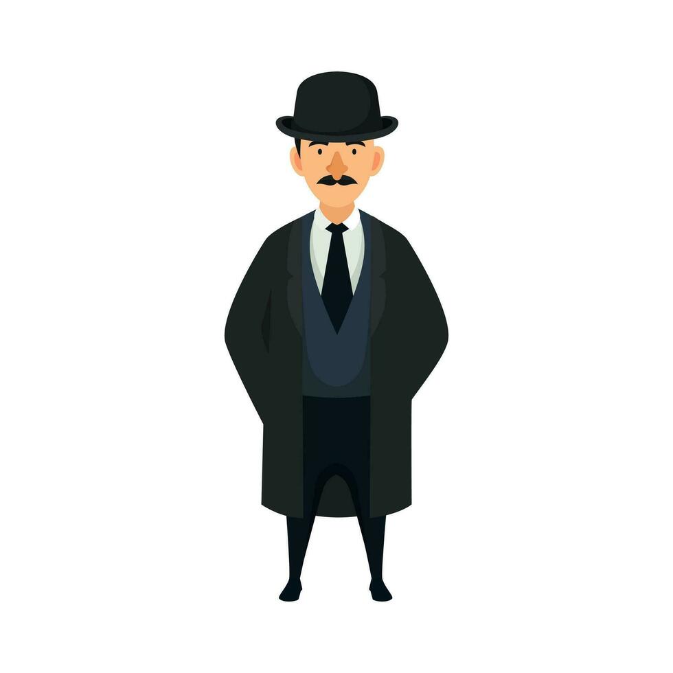 Character of british men casual style vector