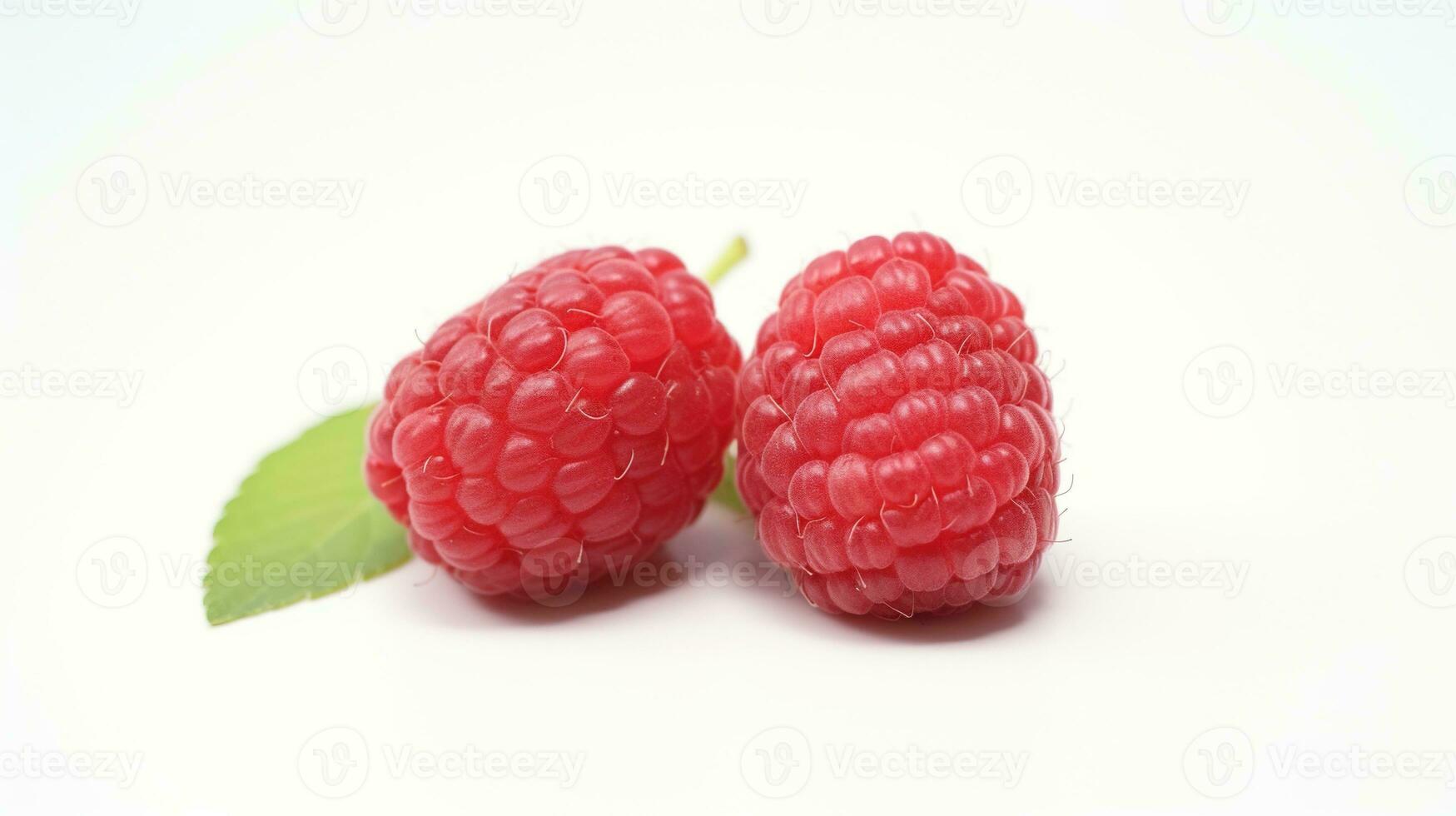 AI generated Raspberries on White Background. Fresh, Healthy, Healthy Life, Fruit, Berry photo