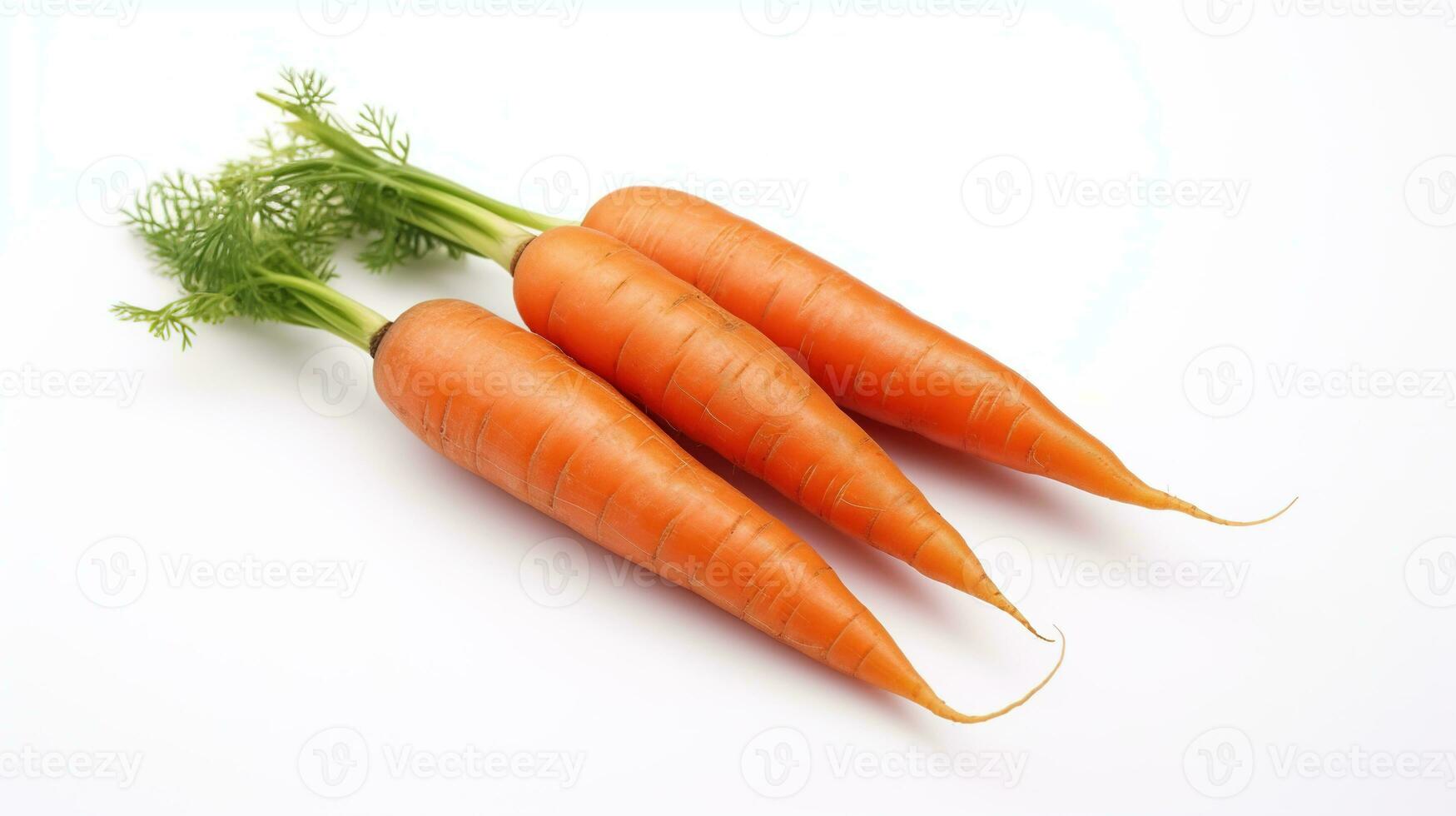 ai generado zanahorias en blanco antecedentes. verdura, salud, saludable, alimento, vegetariano foto