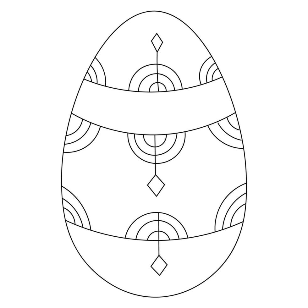 Easter egg drawn in doodle style on white background. vector