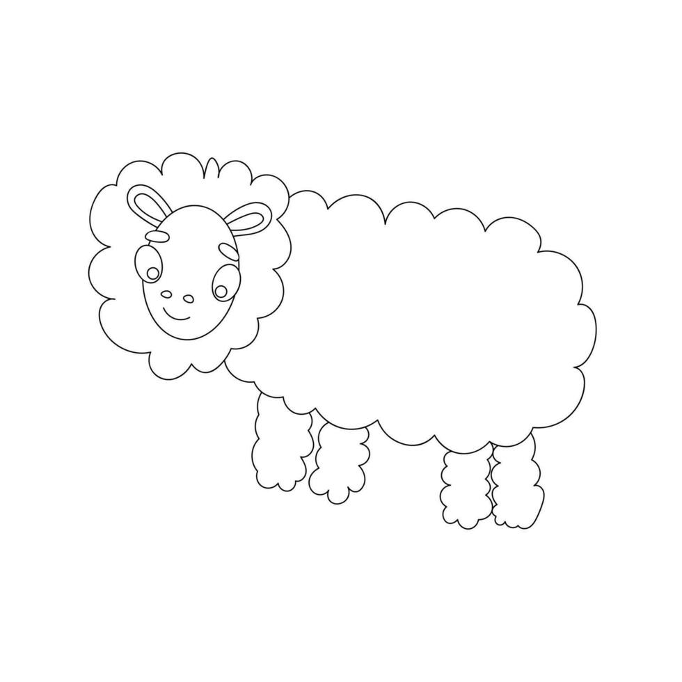 Lamb vector illustration in doodle style on a white background.