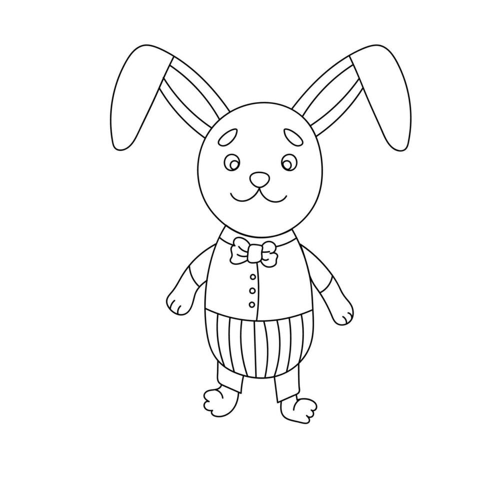 An Easter bunny cartoon rabbit holding a giant Easter egg illustration vector