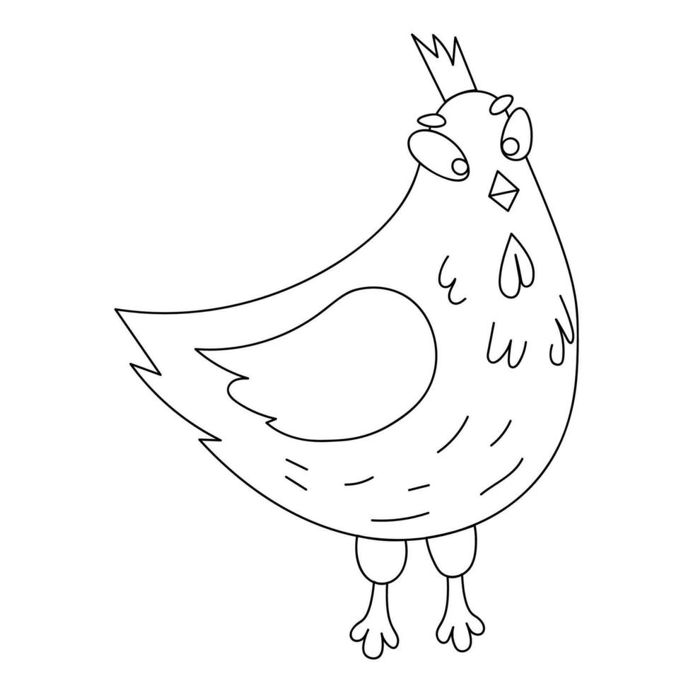 Vector design of a chicken in doodle style.