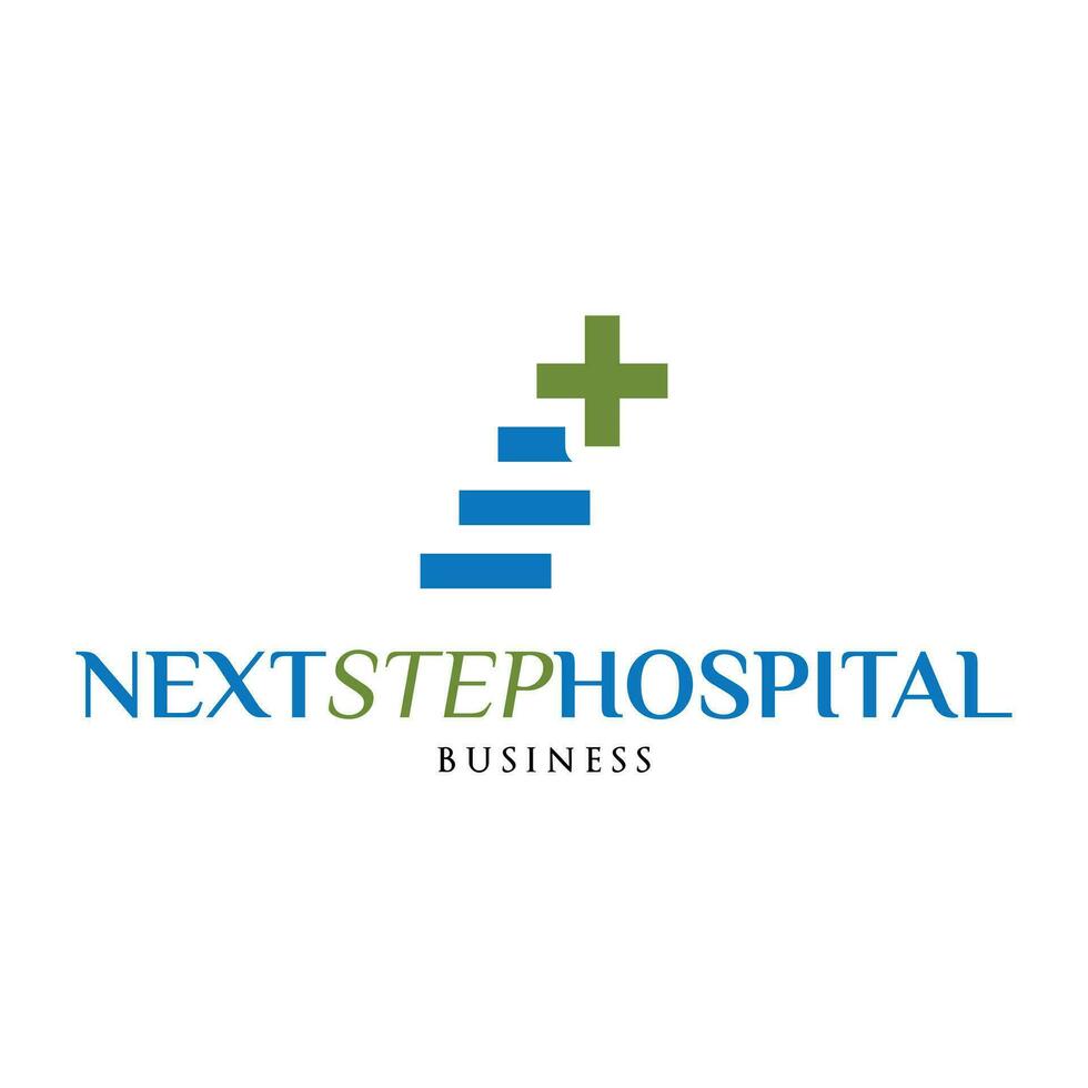siguiente paso hospital icono logo diseño modelo vector