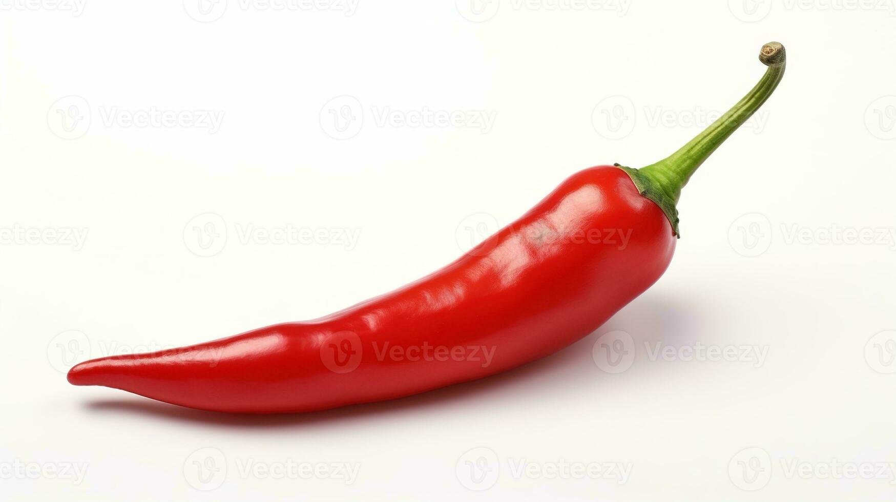 AI generated Red Hot Chili Pepper on White Background. Vegetable, Vegetarian, Cook, Spice, Spicy photo