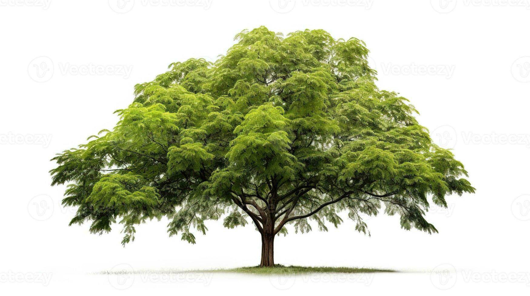 AI generated Rain Tree on White Background. Tropical Tree photo