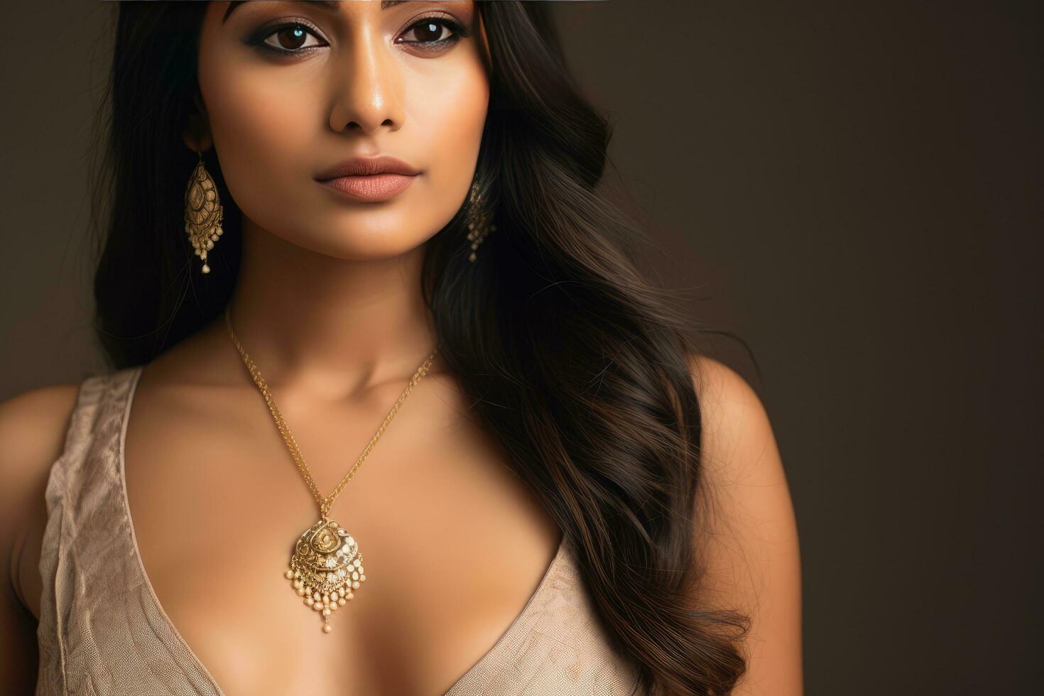 AI generated Indian girl model fashion design photo