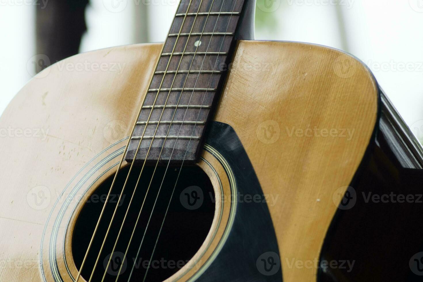 Acoustic guitar body. perfect for music festival poster background photo