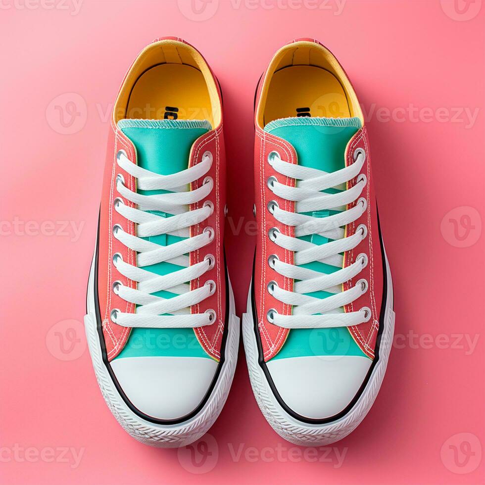 AI generated Bright modern stylish sneakers - AI generated image photo