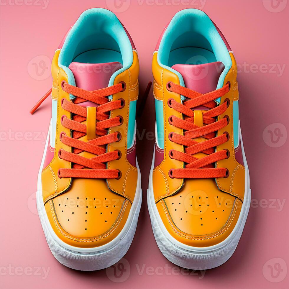 AI generated Bright modern stylish sneakers - AI generated image photo