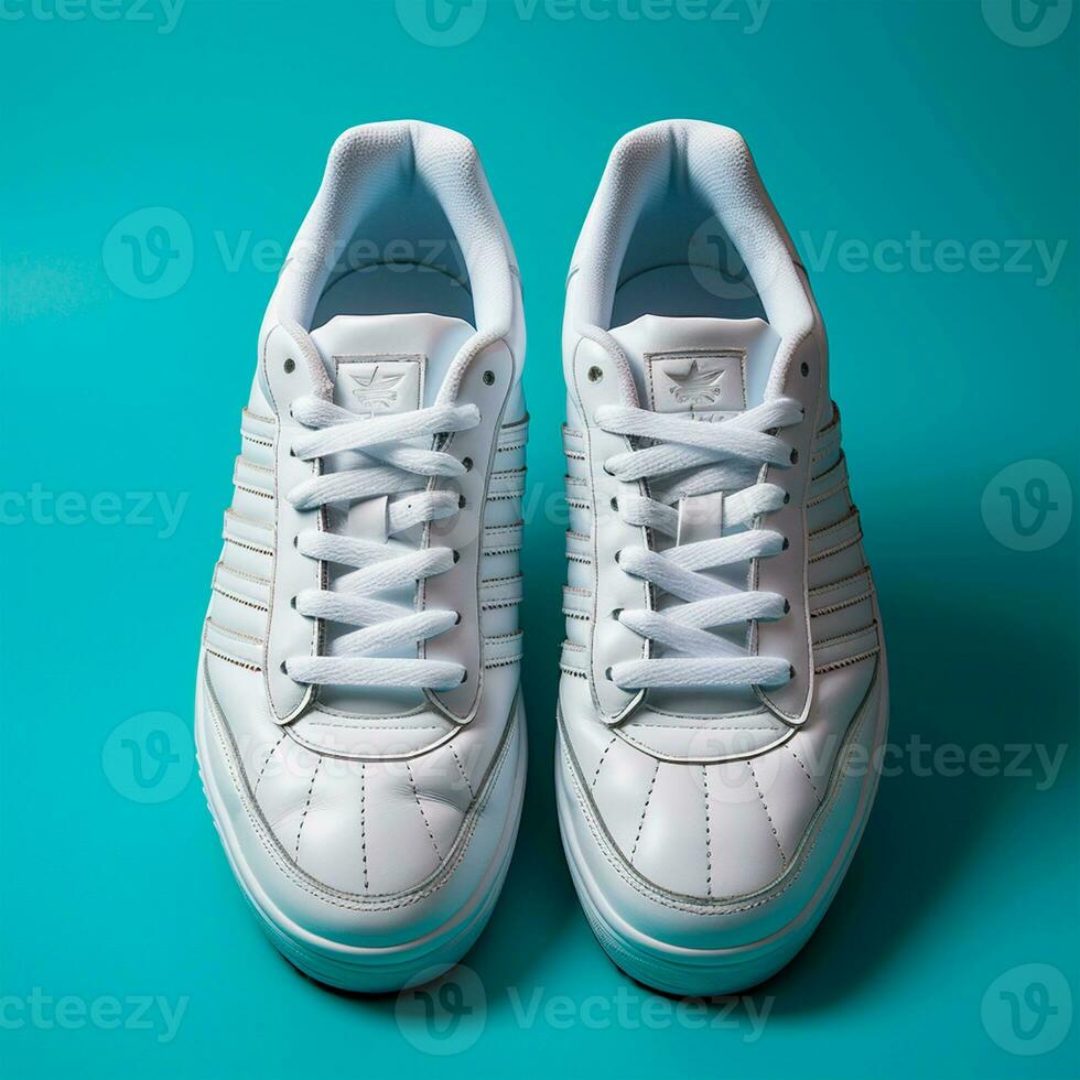 ai generado brillante moderno elegante blanco zapatillas zapatillas - ai generado imagen foto