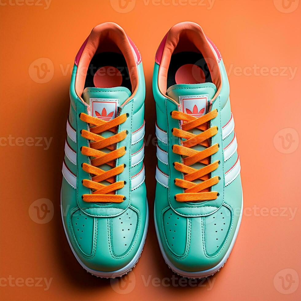 AI generated Bright modern stylish sneakers - AI generated image photo