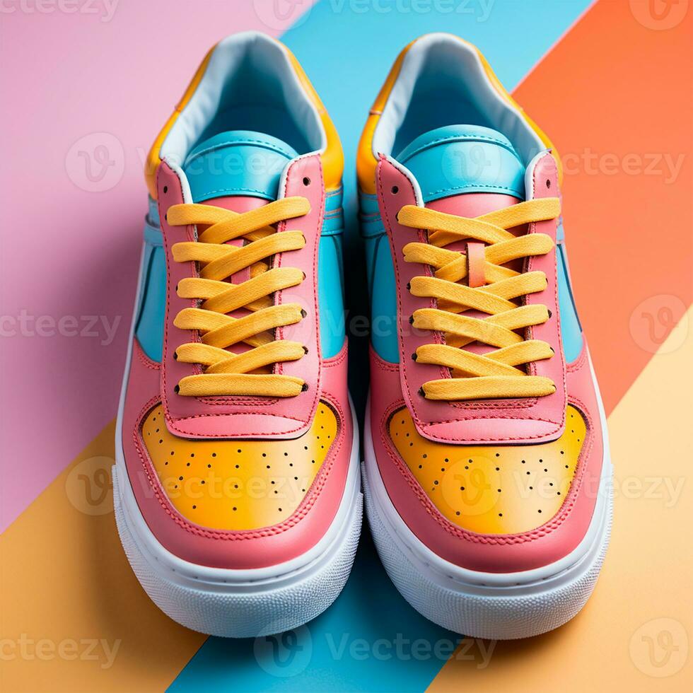 AI generated Bright modern stylish sneakers - AI generated image photo