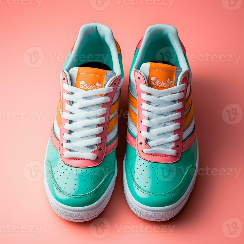 AI generated Bright modern stylish sneakers - AI generated image photo