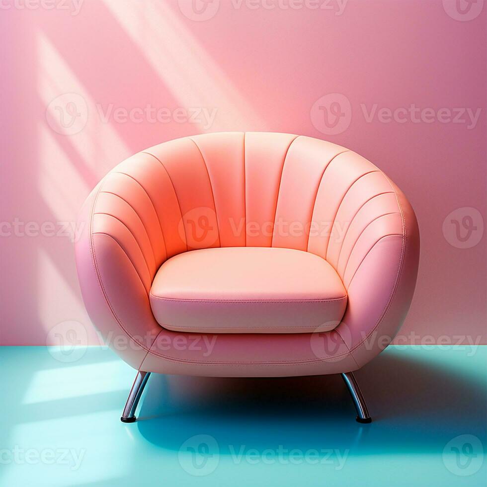 AI generated Bright stylish handmade chair, lonely chair - AI generated image photo
