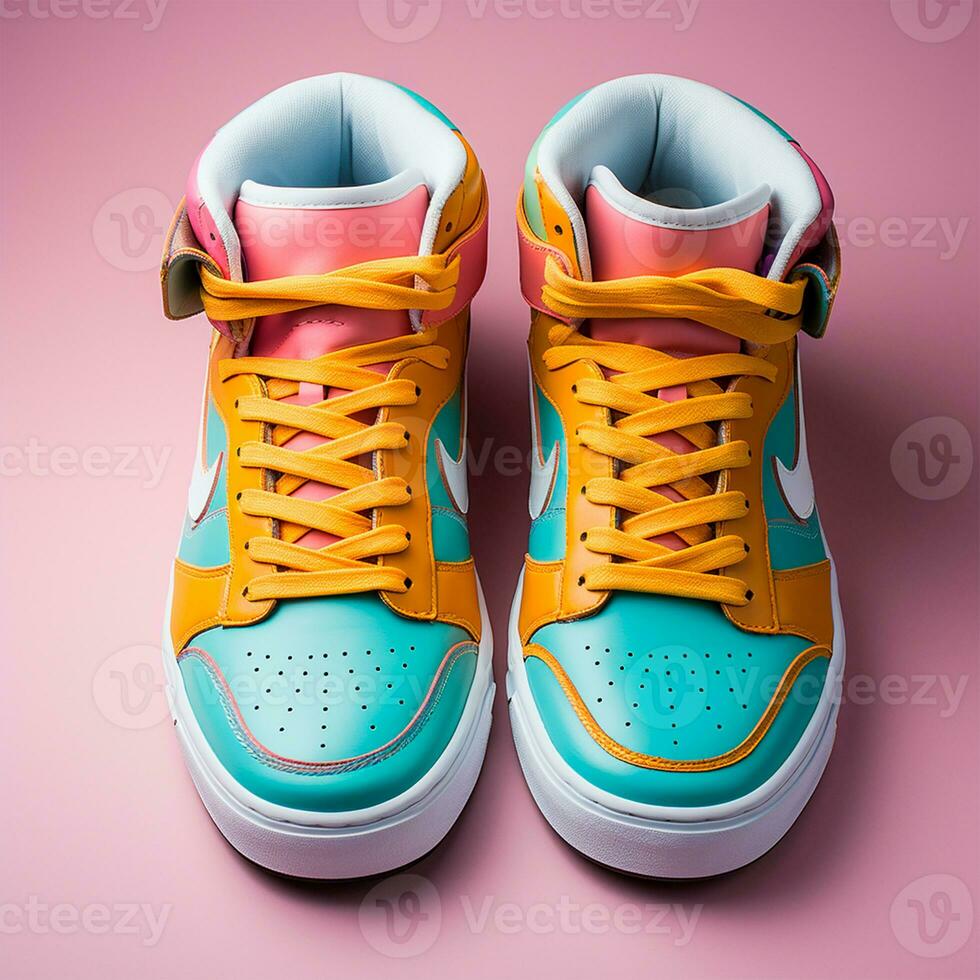 AI generated Bright modern stylish sneakers - AI generated image photo