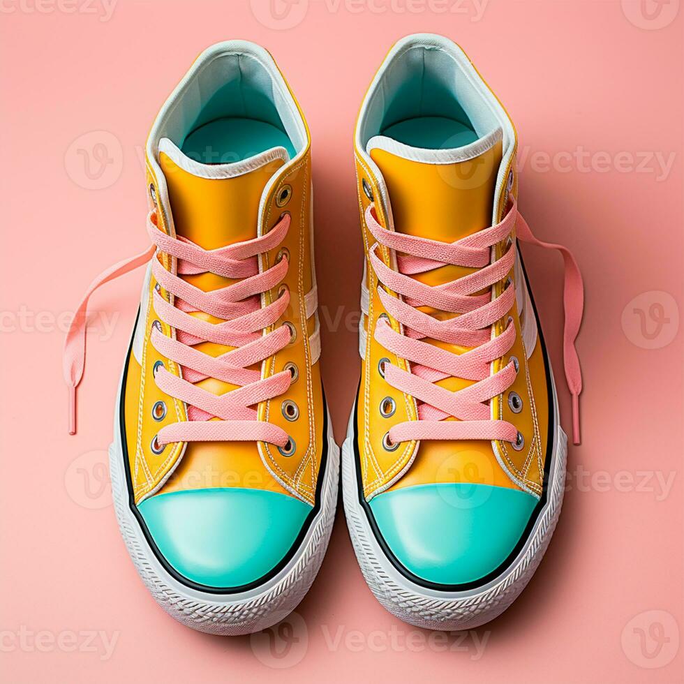 AI generated Bright modern stylish sneakers - AI generated image photo