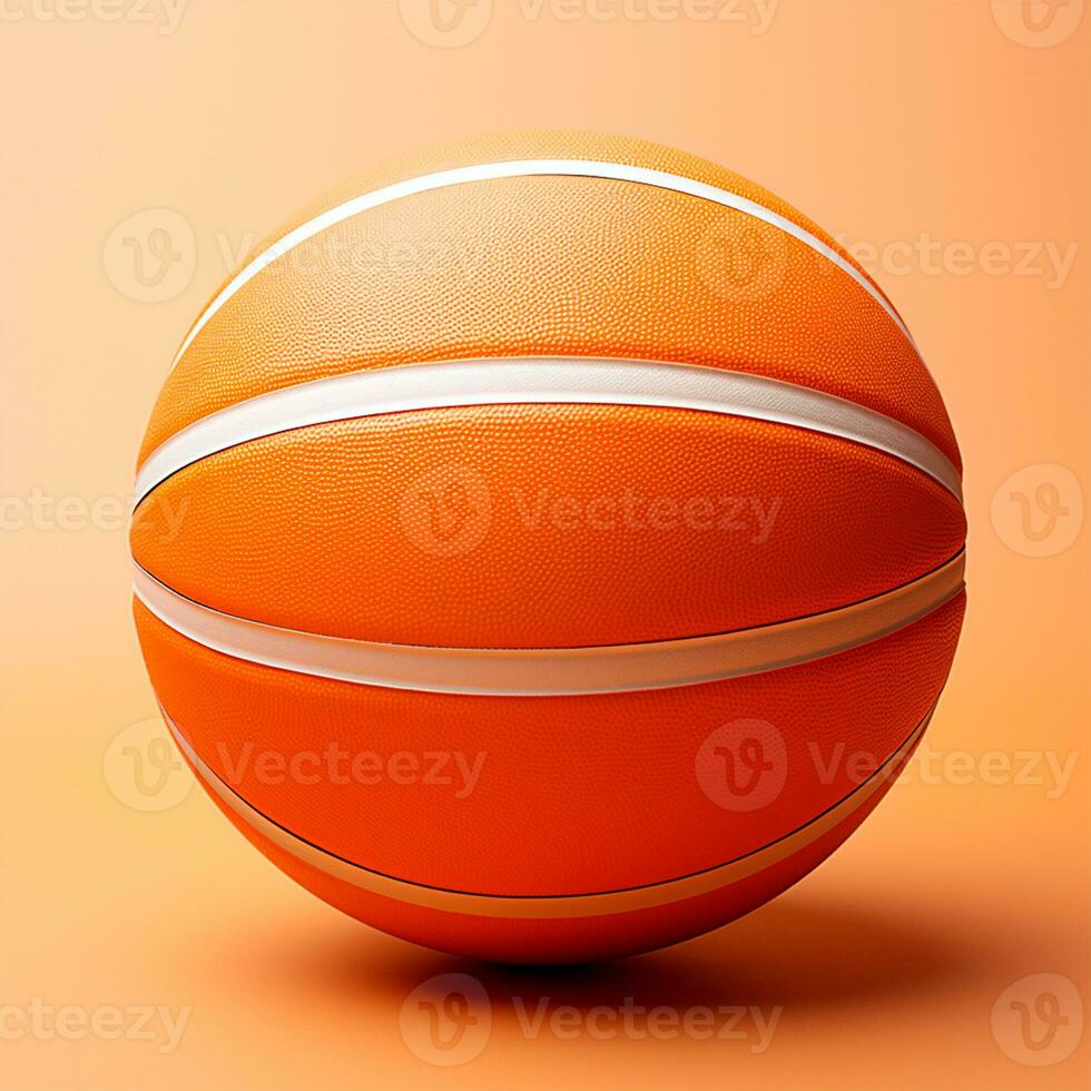 AI generated Orange basketball ball on isolated background - AI generated image photo