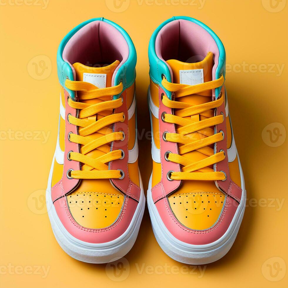 AI generated Bright modern stylish sneakers - AI generated image photo