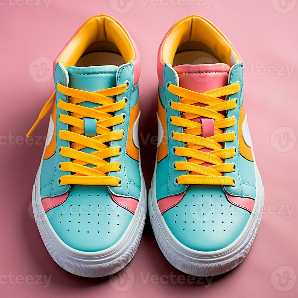 AI generated Bright modern stylish sneakers - AI generated image photo