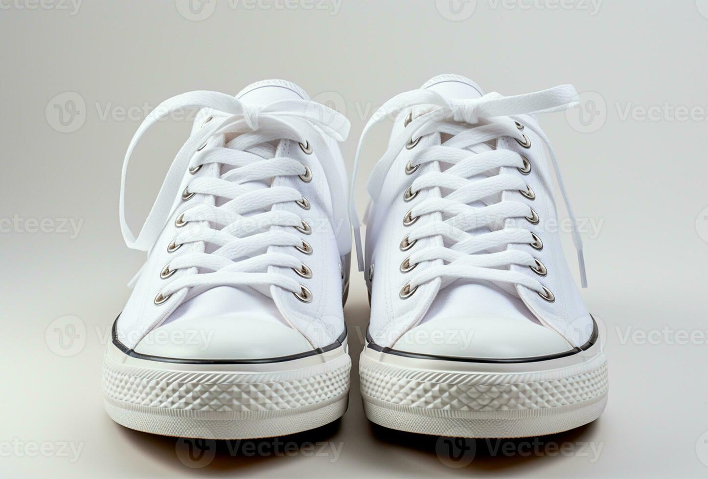 AI generated Bright modern stylish white sneakers sneakers - AI generated image photo