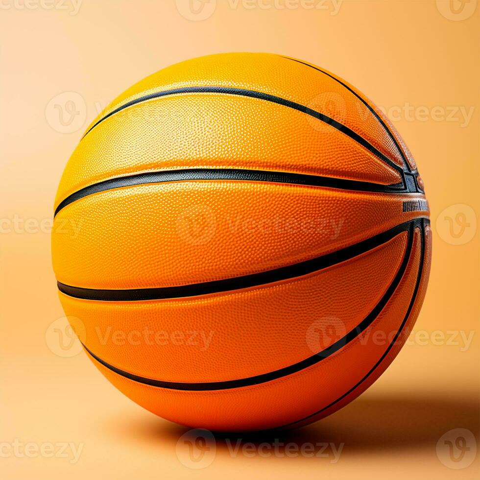 AI generated Orange basketball ball on isolated background - AI generated image photo