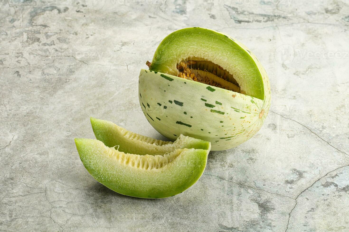 Ripe sweet and juicy dalmatian melon photo