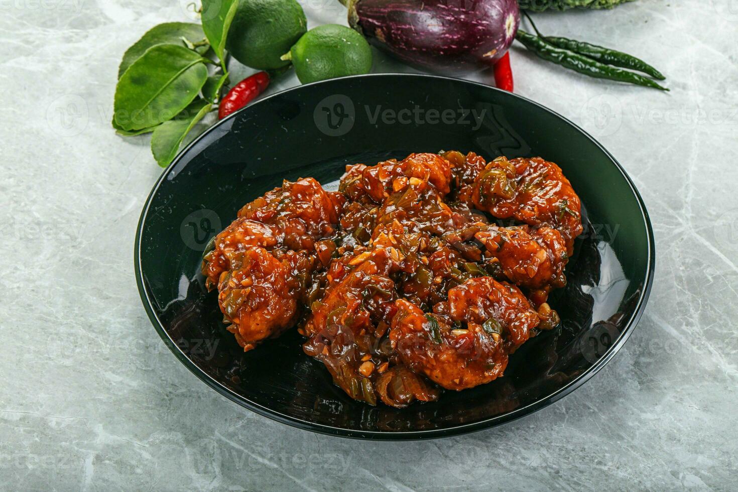 Chinese cuisine - Chicken manchurian gravy photo