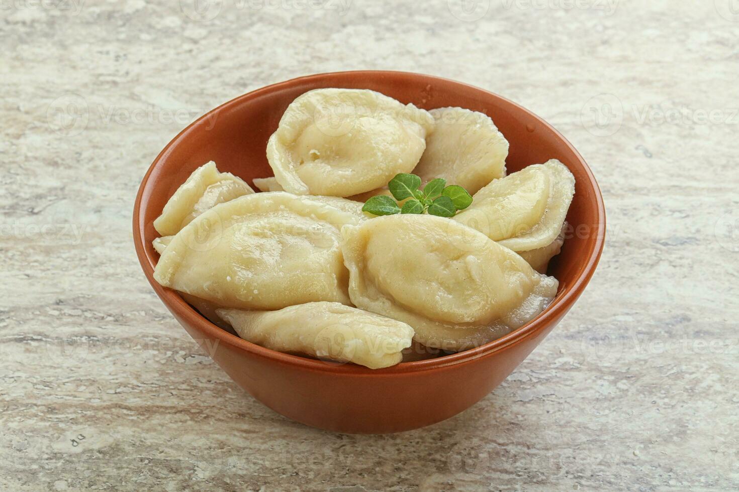 Russian traditional Vareniki - dumplings with potato photo