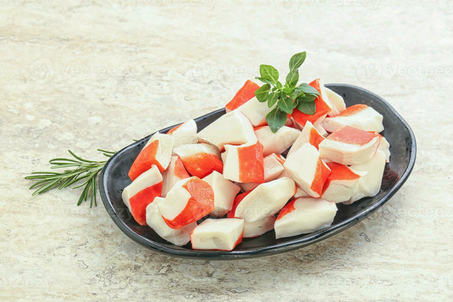 Crab meat surimi in the bowl photo
