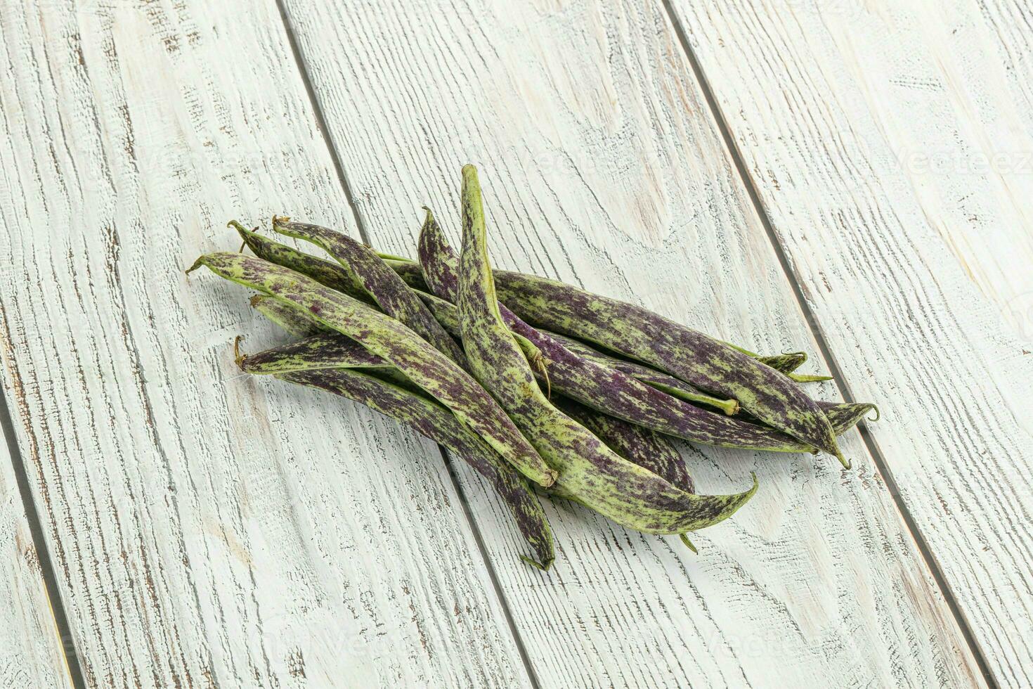 Raw green bean string heap photo