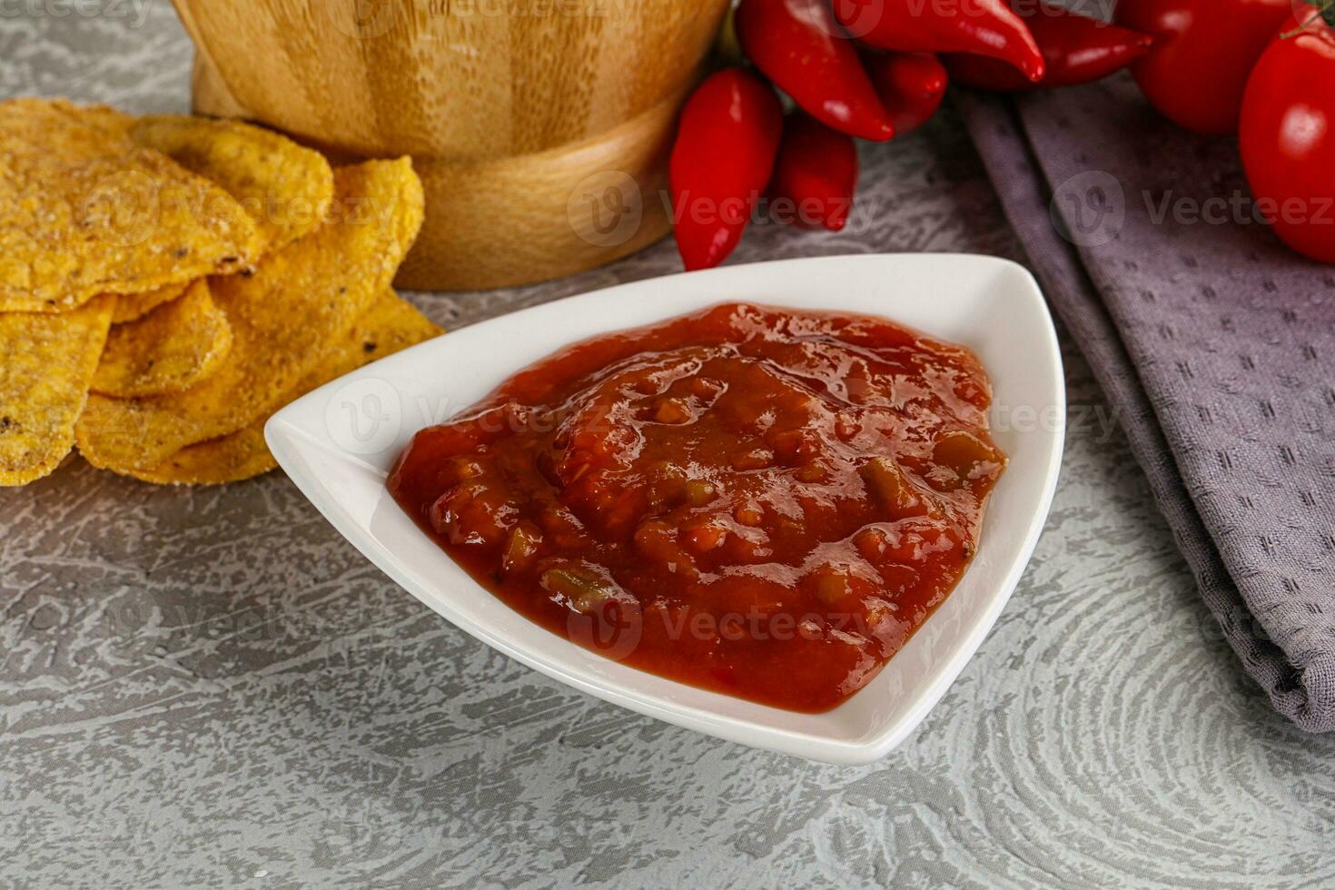 picante mexicano salsa salsa inmersión foto