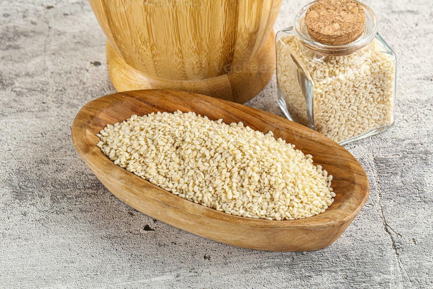Sesame seeds heap in the bowl photo