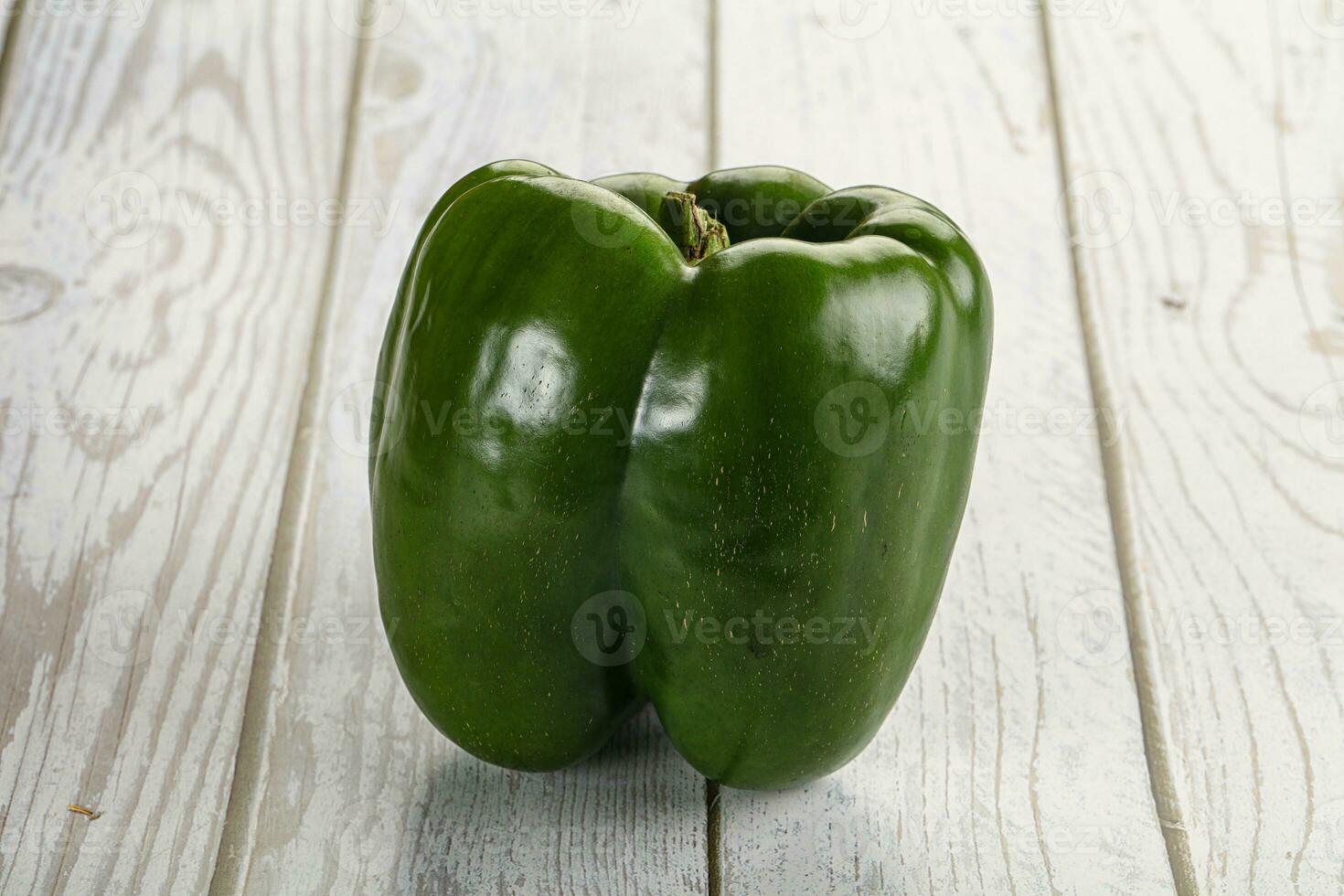 Raw green Bulgarian bell pepper photo