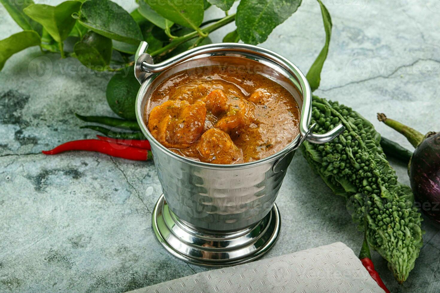 Indian cuisine - Masala with prawn photo