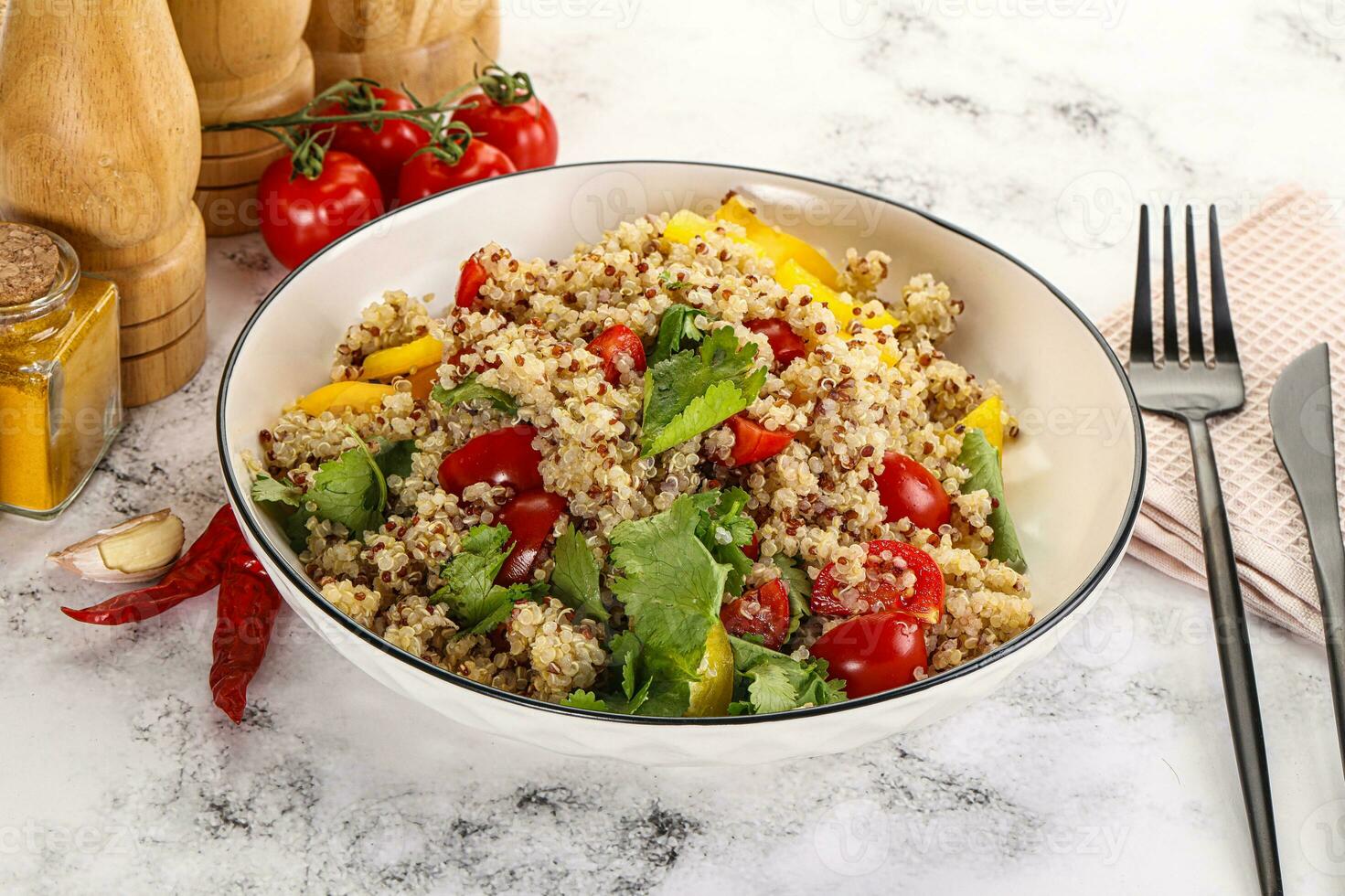 Dietary vegetarian quinoa with vegetables 36237386 Stock Photo at Vecteezy