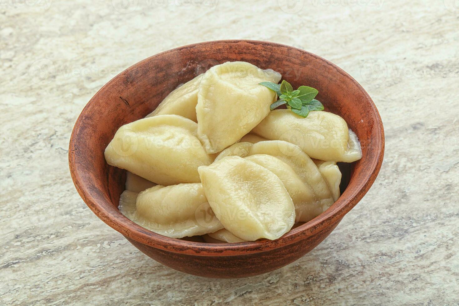 Russian traditional Vareniki - dumplings with potato photo