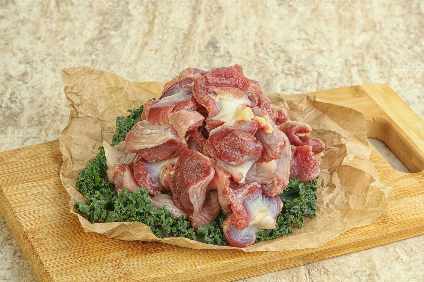 Raw chicken stomach for cooking photo