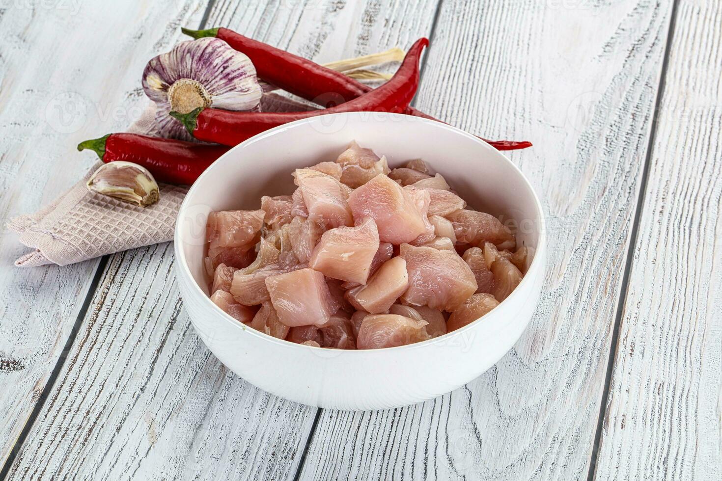 Raw uncooked chicken breast fillet photo