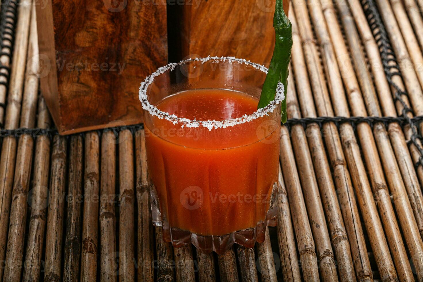 Bloody Mary cocktail vodka with tomato juice photo