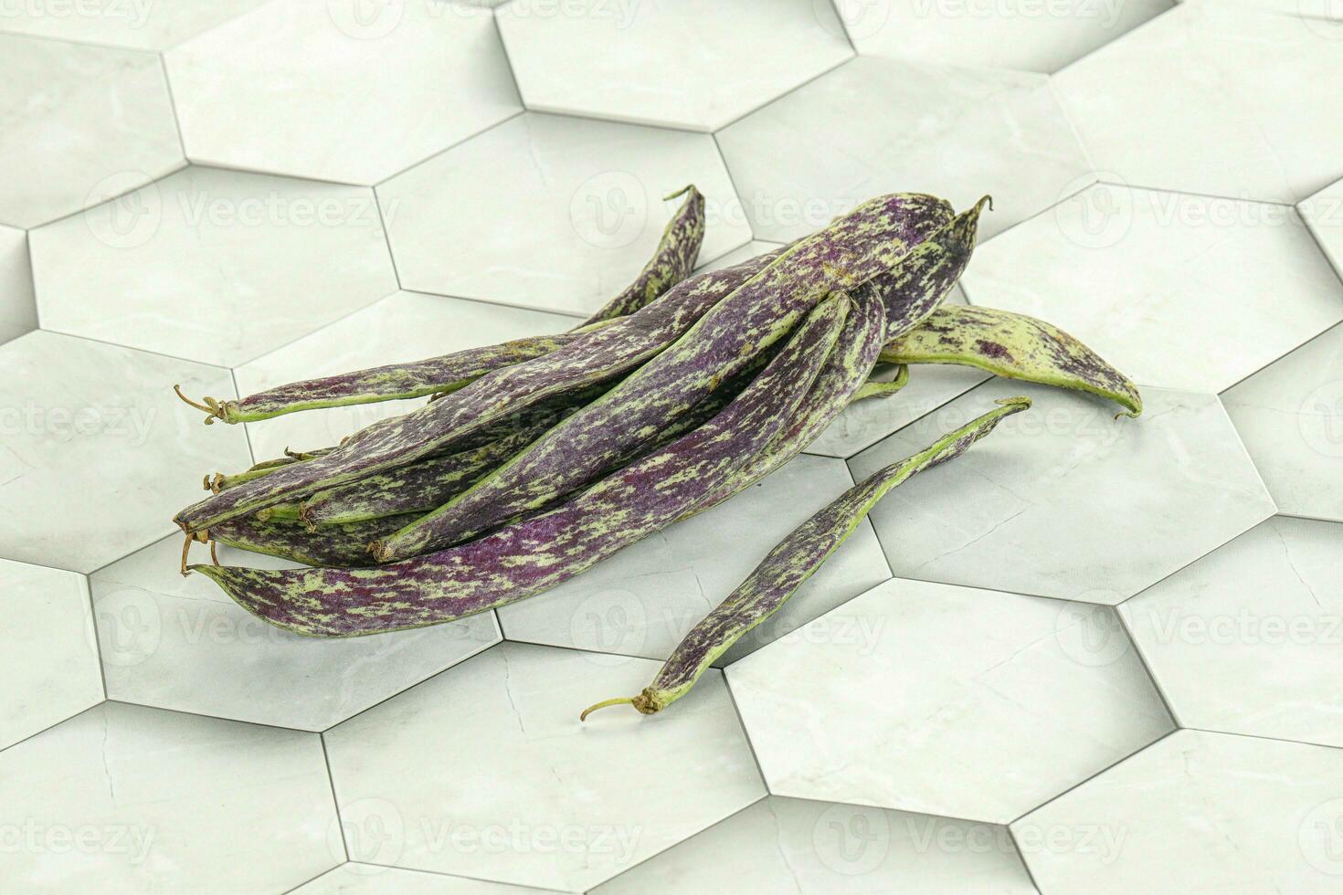 Raw green bean string heap photo