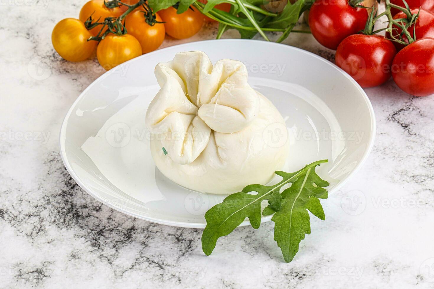 Creamy Italian traditional Burrata cheese photo