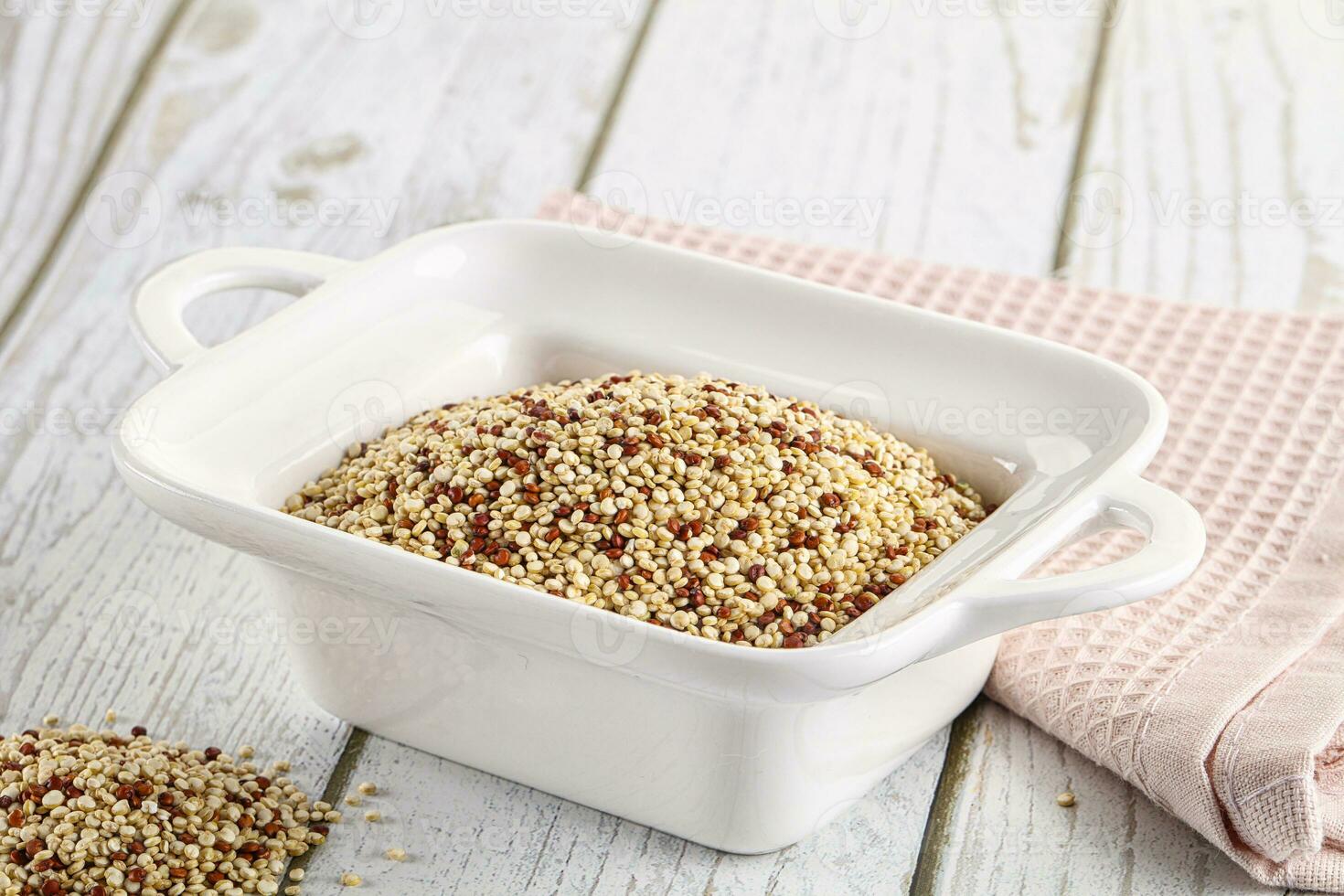 Raw dry quinoa cereal grain photo