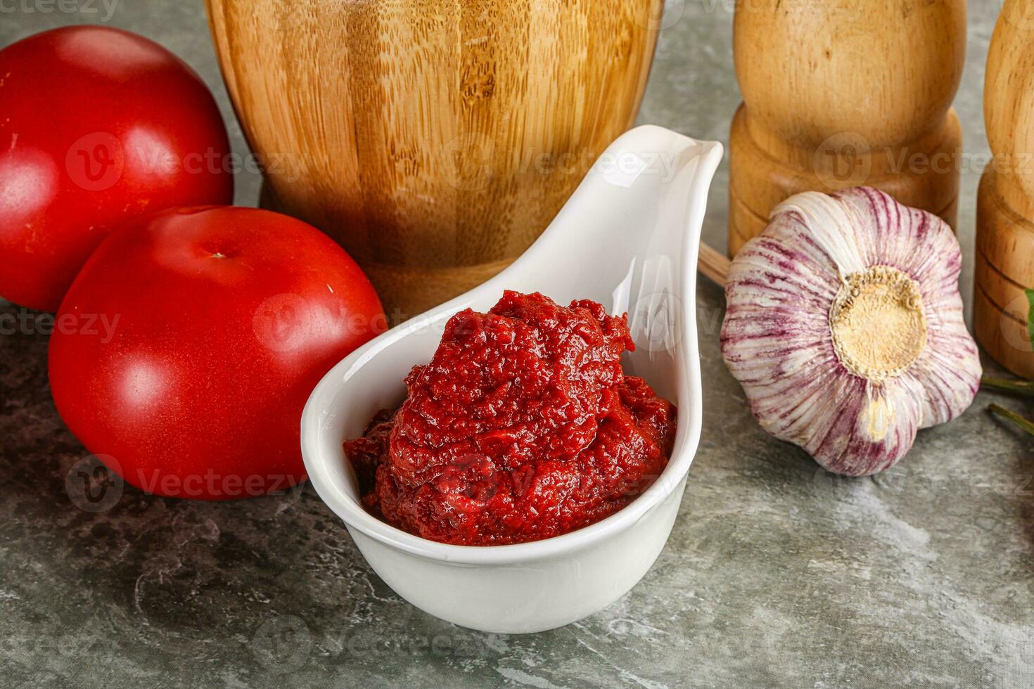 Natural organic red tomato paste photo