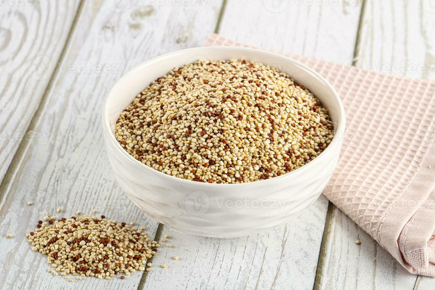 Raw dry quinoa cereal grain photo