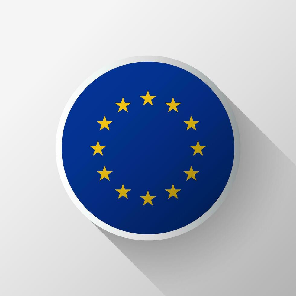 Creative European Union Flag Circle Badge vector