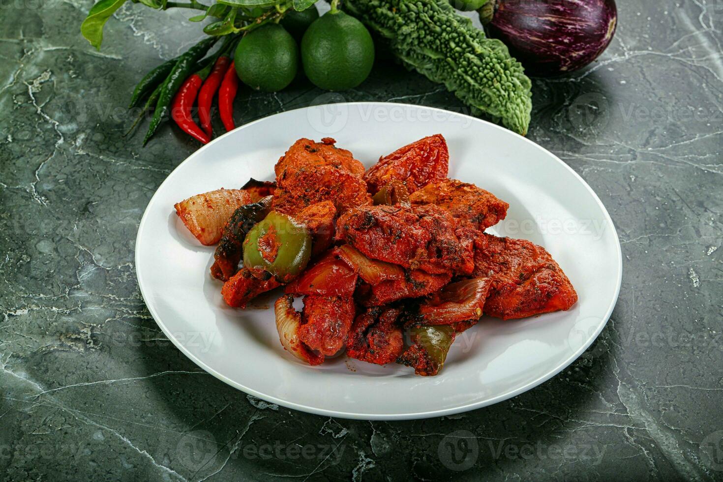 Indian cuisine - chicken tikka barbecue photo